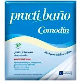 Comodin Practibaño.Paño Jabonoso 20Cmx 20Cm Con Aloe Vera 10 Unidades