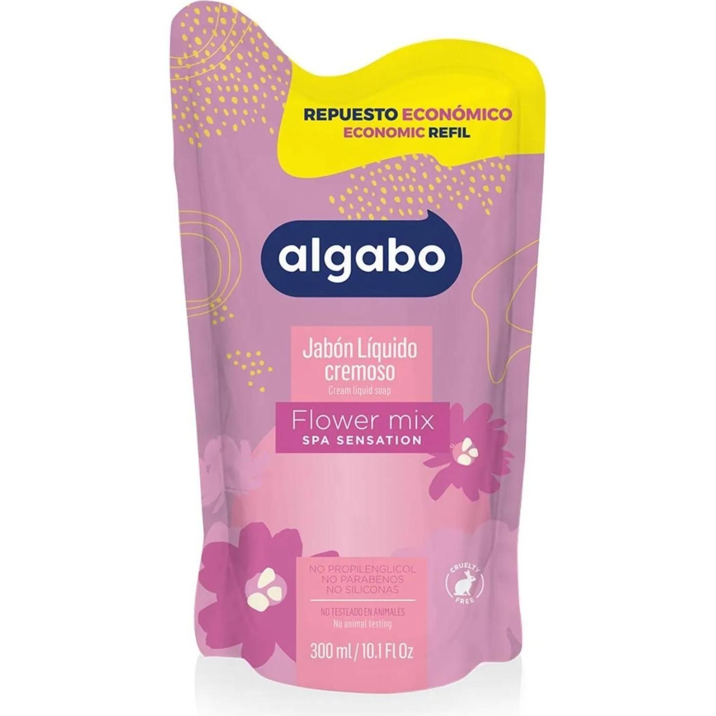 Jabón Líquido Algabo Flower Milk Repuesto 300 g