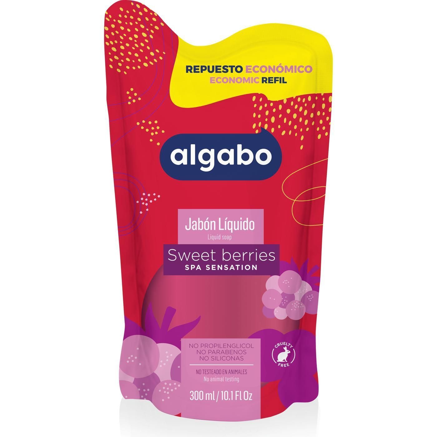 Jabón Líquido Algabo Frutos Del Bosque Repuesto 300 ml