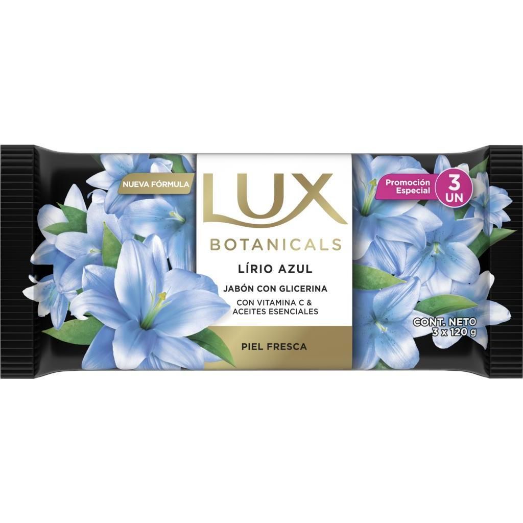 Jabón Tocador Lírio Azul Glicerina 3 Unidades Lux 360 Gr