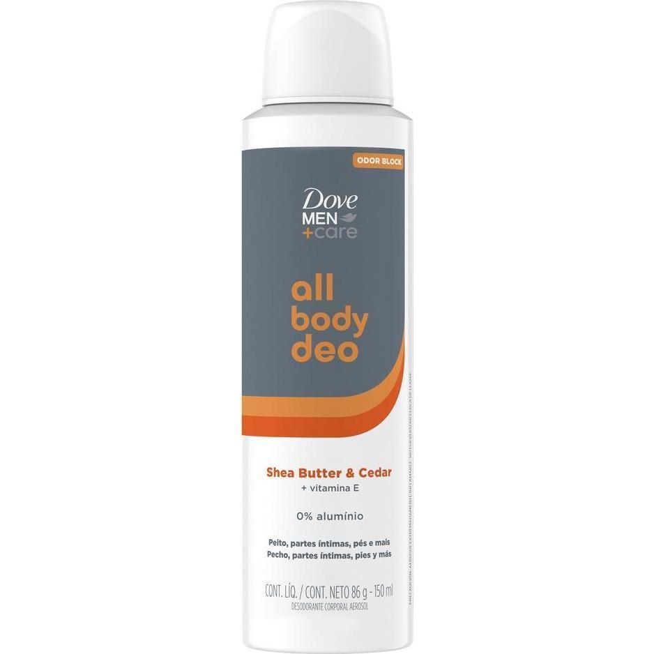 Desodorante Dove Men Aerosol All Body Deo Shea Butter & Cedar 150 ml
