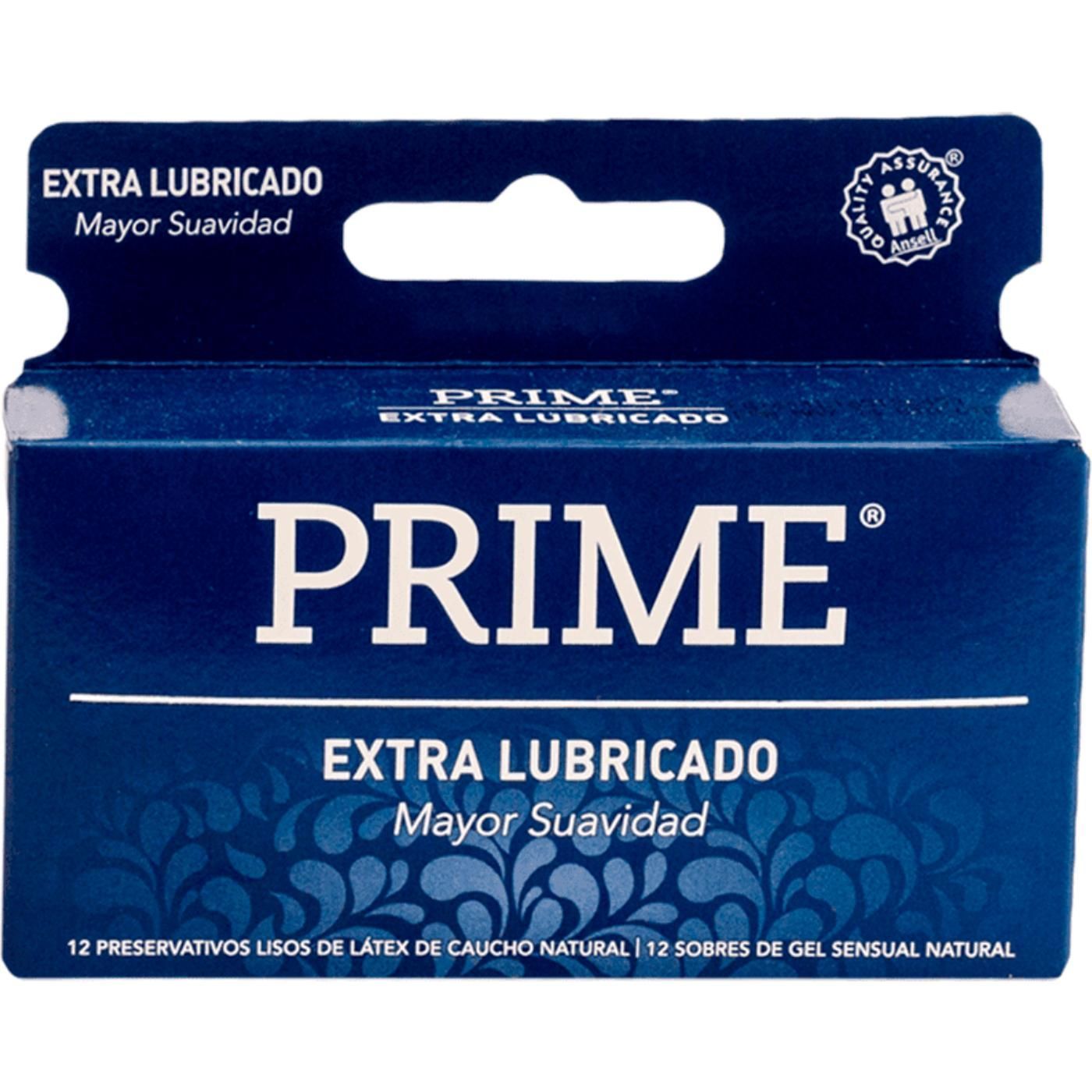 Preservativos Prime Extra Lubricados 12 Unidades