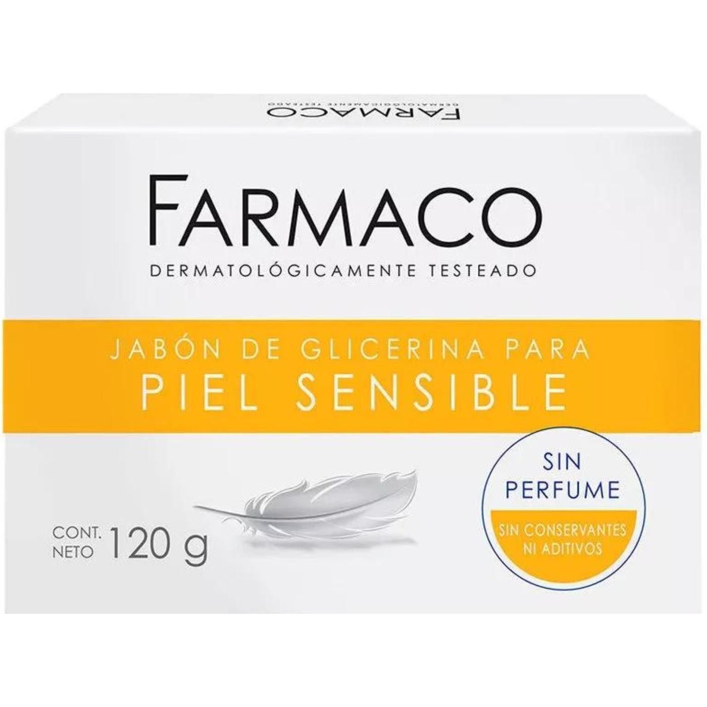 Jabon De Glicerina Farmaco Piel Sensible Sin Perfume 120 g