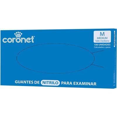 Guantes Nitrilo Examen Coronet M X 100 U
