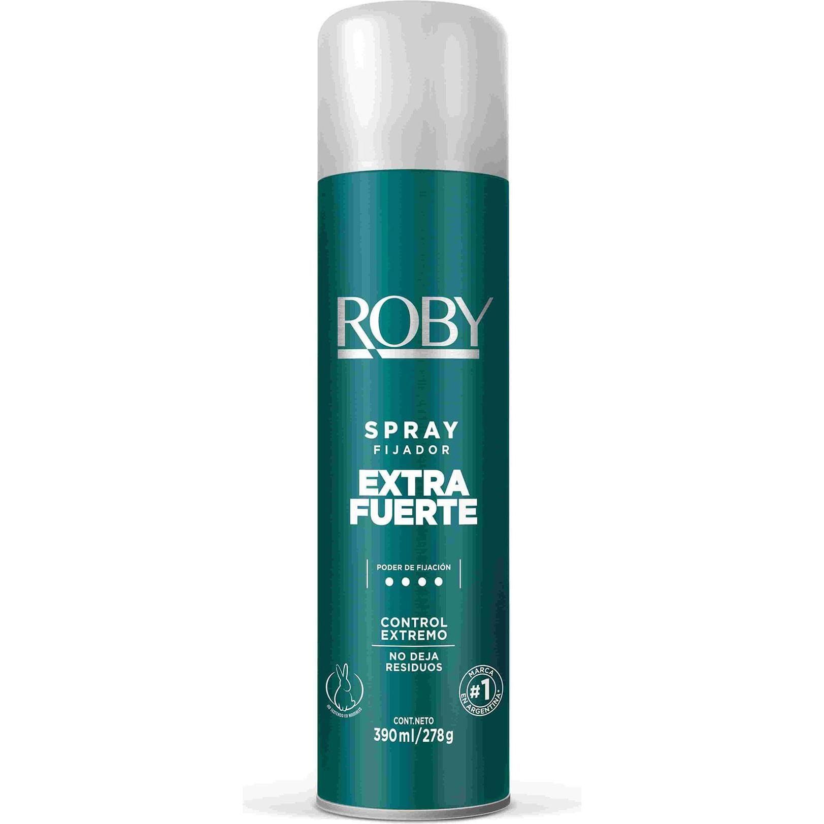 Fijador Extra Fuerte New Roby En Spray 390 ml