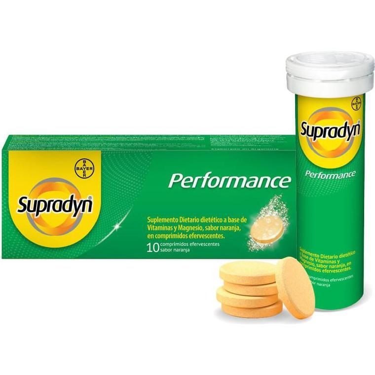 Suplemento Dietario Supradyn Performance Efervecente Naranja 10 comprimidos
