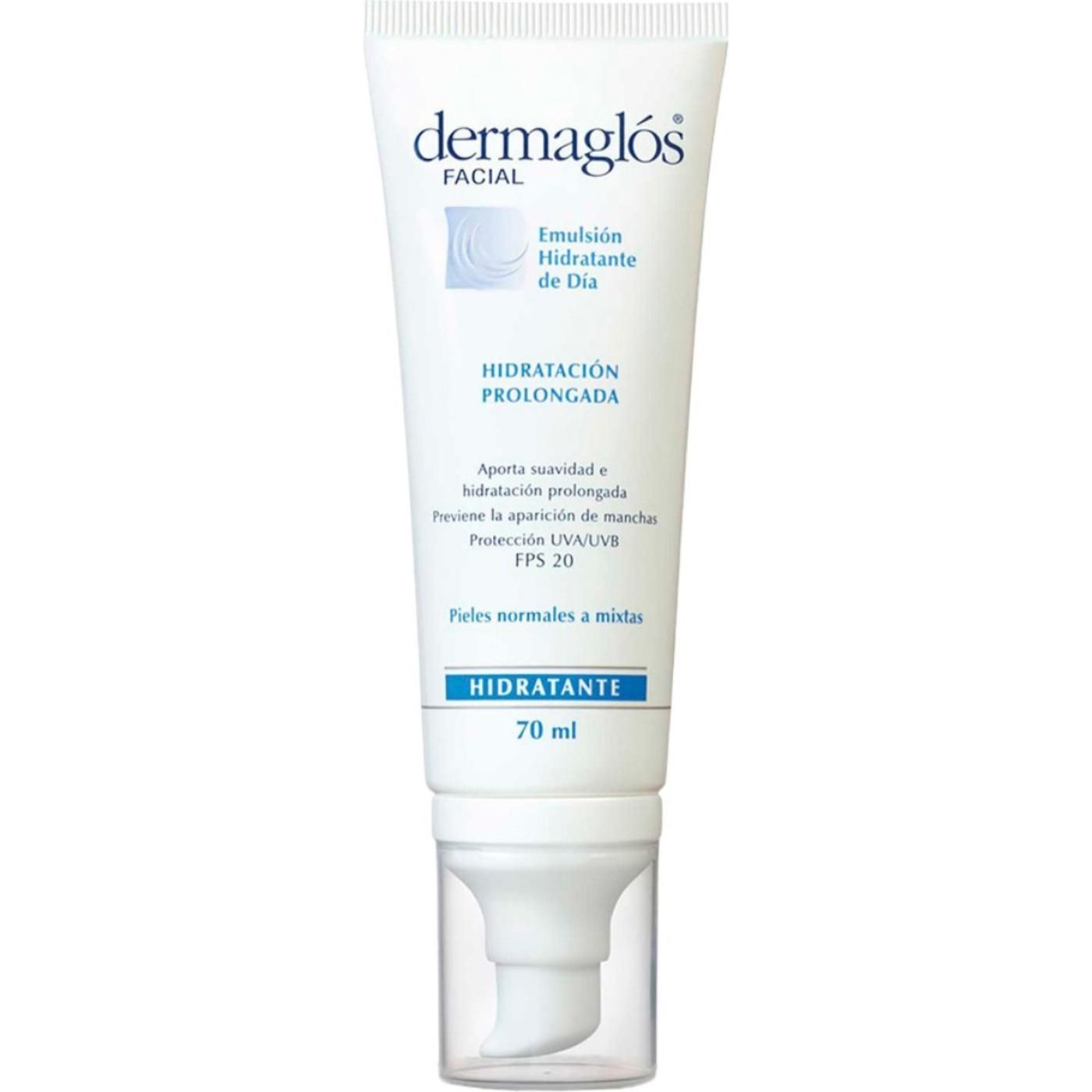 Emulsión Facial Dermaglós Hidratante Fps 20 Pieles Normales A Mixtas 70 ml