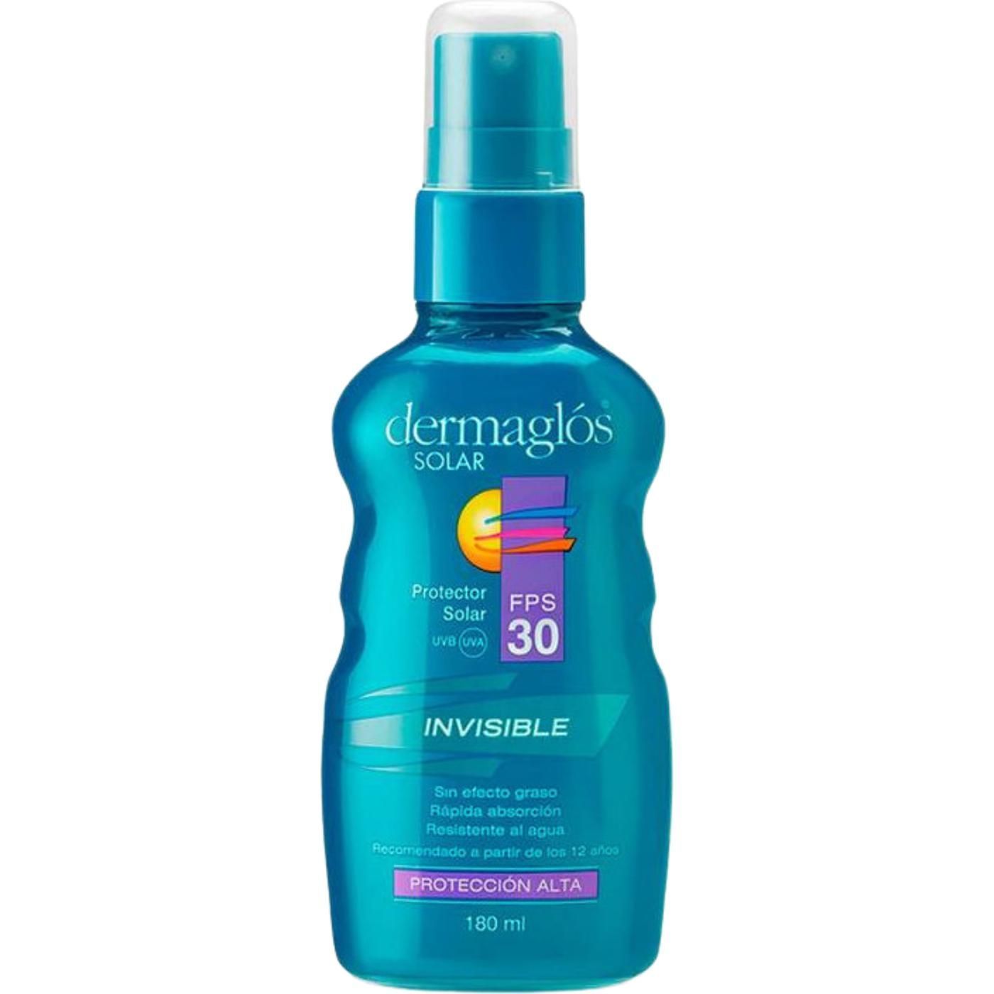 Protector Solar Dermaglós En Aerosol Invisible Fps 30 180 ml