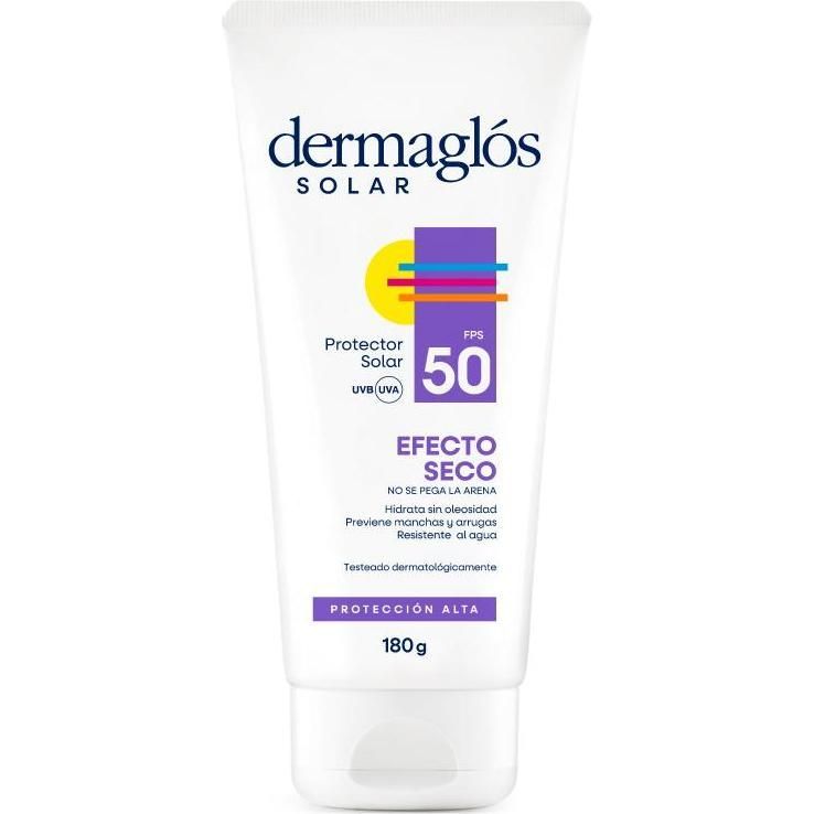 Protector Solar Dermaglós Efecto Seco En Crema Fps 50  180 g 1 Unidad