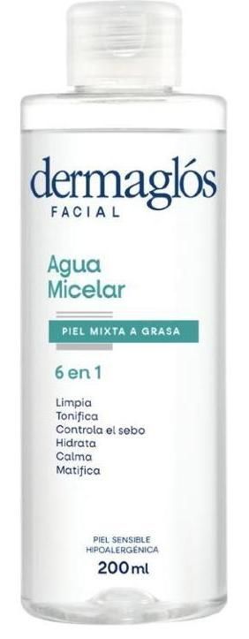 Agua Micelar Dermaglós 6 En 1 Piel Mixta A Grasa 200 ml