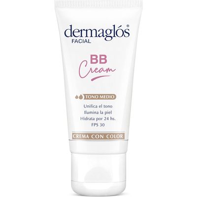 Crema Dermaglós Con Color Bb Cream Tono Medio Fps30 X50G