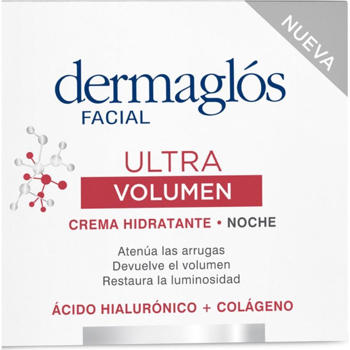 Crema Dermaglos En Pote Hidratante de Noche Facial Ultra Volumen Noche 50 g