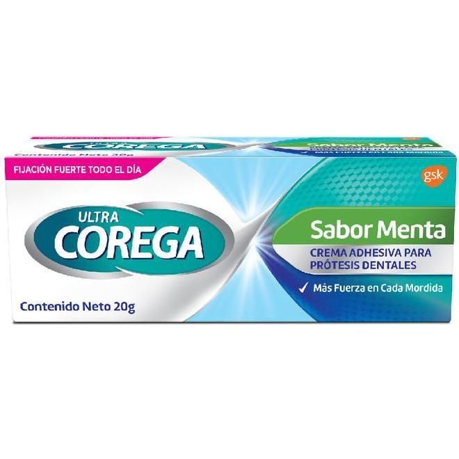 Adhesivo Dental En Crema Ultra Corega Sabor Menta 20 g
