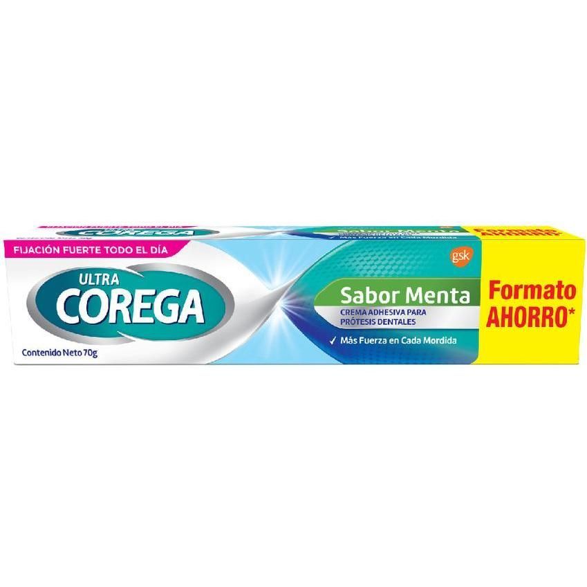 Adhesivo Dental En Crema Ultra Corega Sabor Menta 70 g
