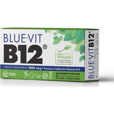 Trb-Pharma, Suplemento Dietario Trb-Pharma Blue Vit B12 x 20 Comprimidos Masticables