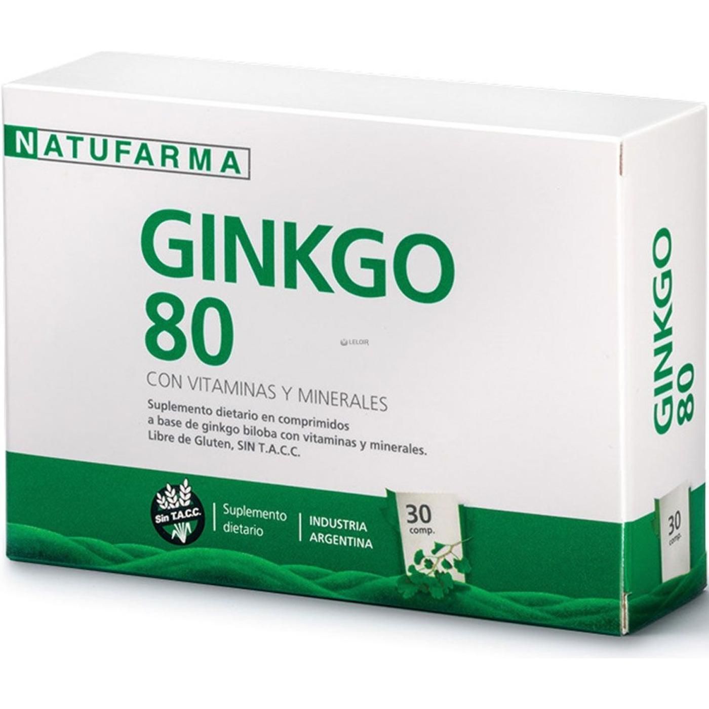 Suplemento Dietario Natufarma Ginkgo 80 30 Capsulas