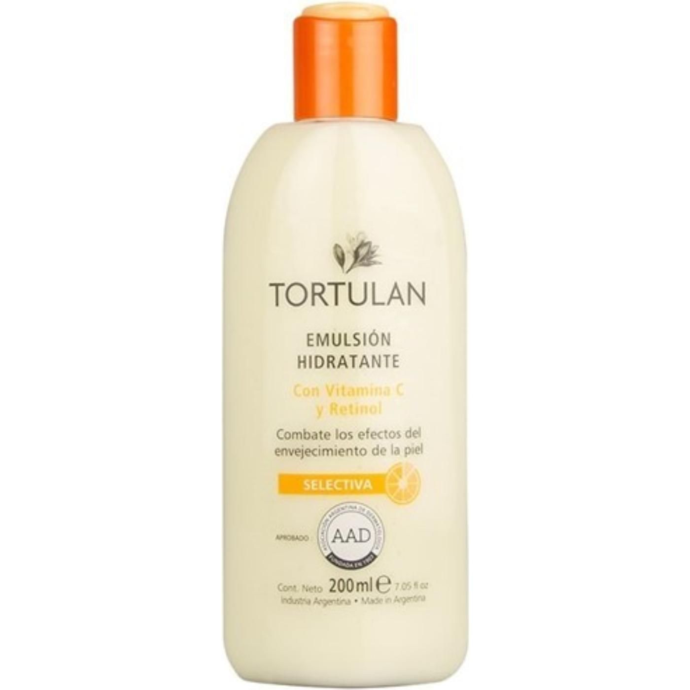 Emulsión Hidratante Tortulan Con Vitamina C y Retinol 200 ml