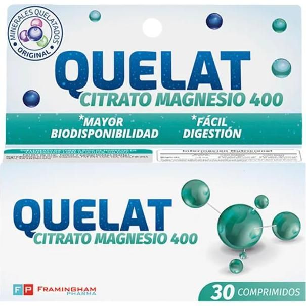 Citrato Magnesio 400 Framingham Pharma Quelat Comprimidos 30 Unidades