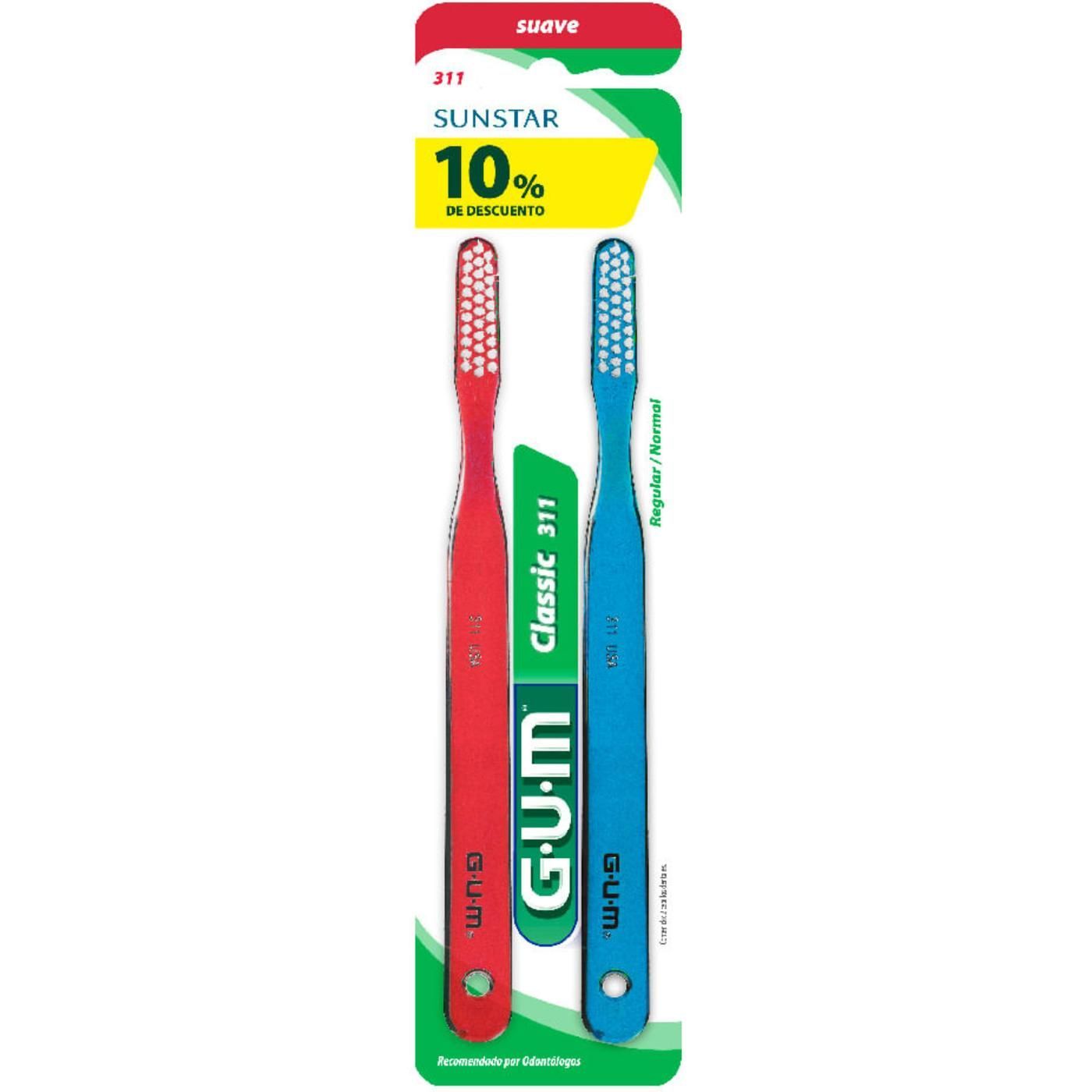 Cepillo Dental Gum Classic Suave 311 2 Unidades
