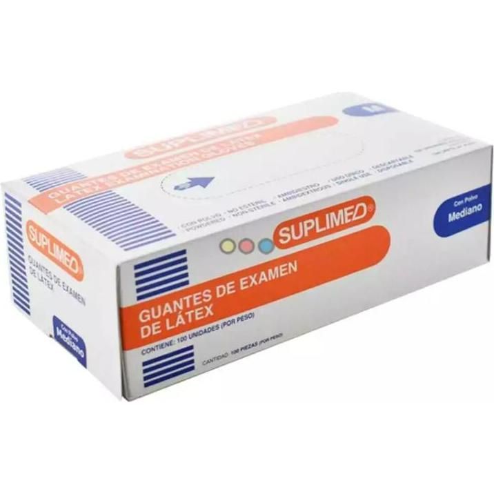 Guantes De Exámen Suplimed Medianos 100 Unidades