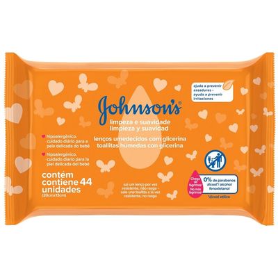 Toallitas Húmedas Johnson's Baby Limpieza Y Suavidad 44 Unidades