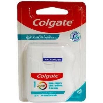 Hilo Dental Encerado Colgate Flúor y Menta (25 m)