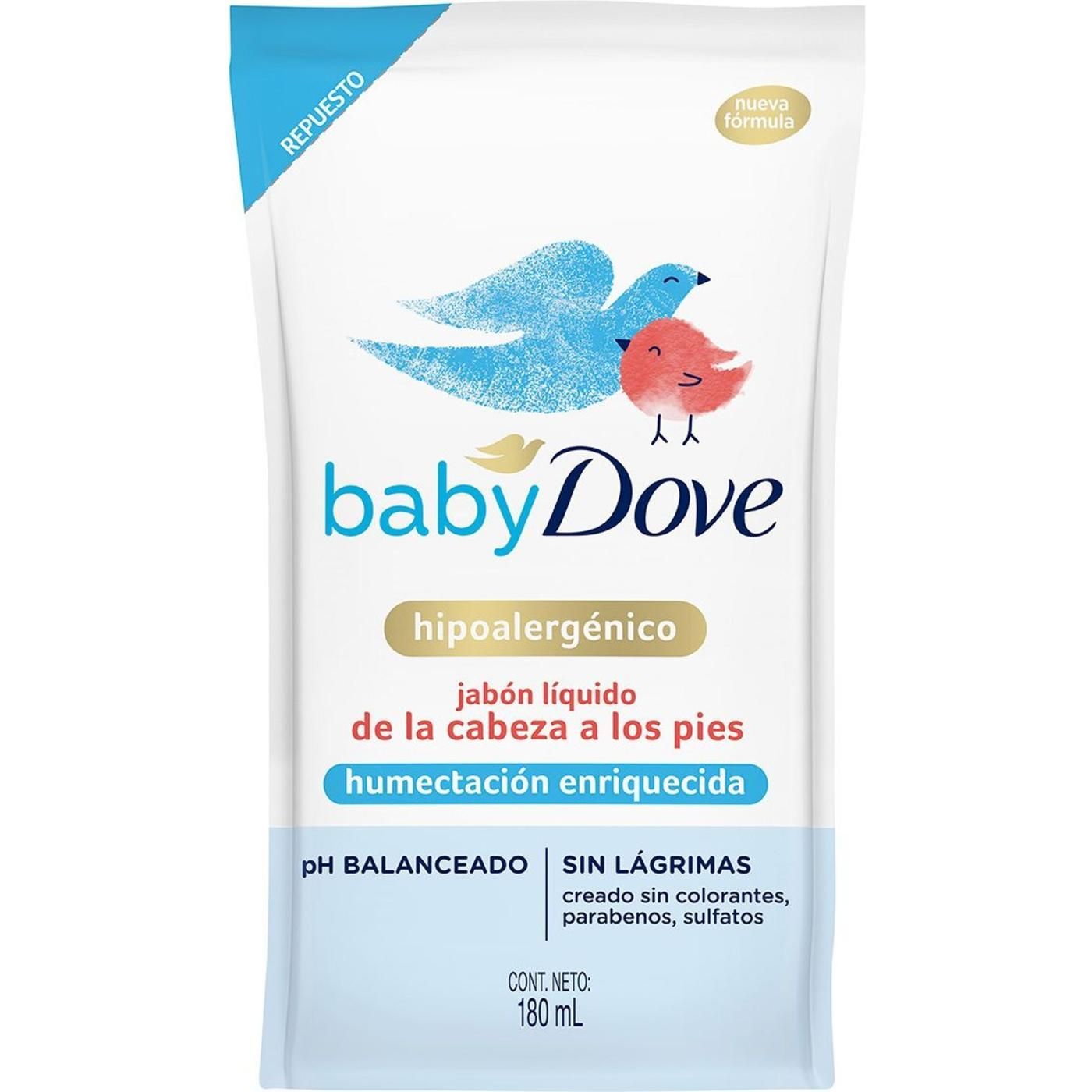 Jabón Líquido Baby Dove Humectación Enriquecida Para Bebé 180 ml
