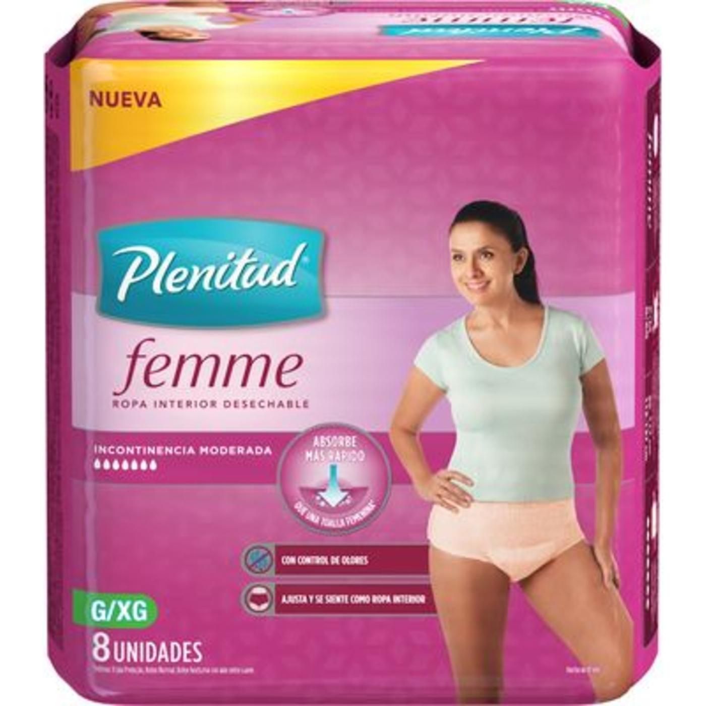 Pants para Adultos Plenitud Femme G/XG 8 Unidades