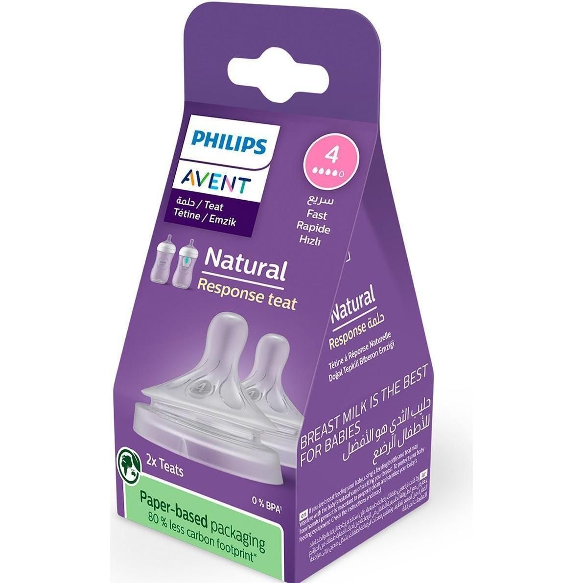 Tetina Philips Avent Natural Fljo Rápido N4 2 Unidades