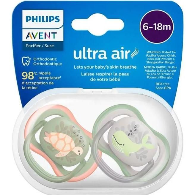 Chupetes Avent Ultra Air 6-18 Meses Niño 2 Unidades