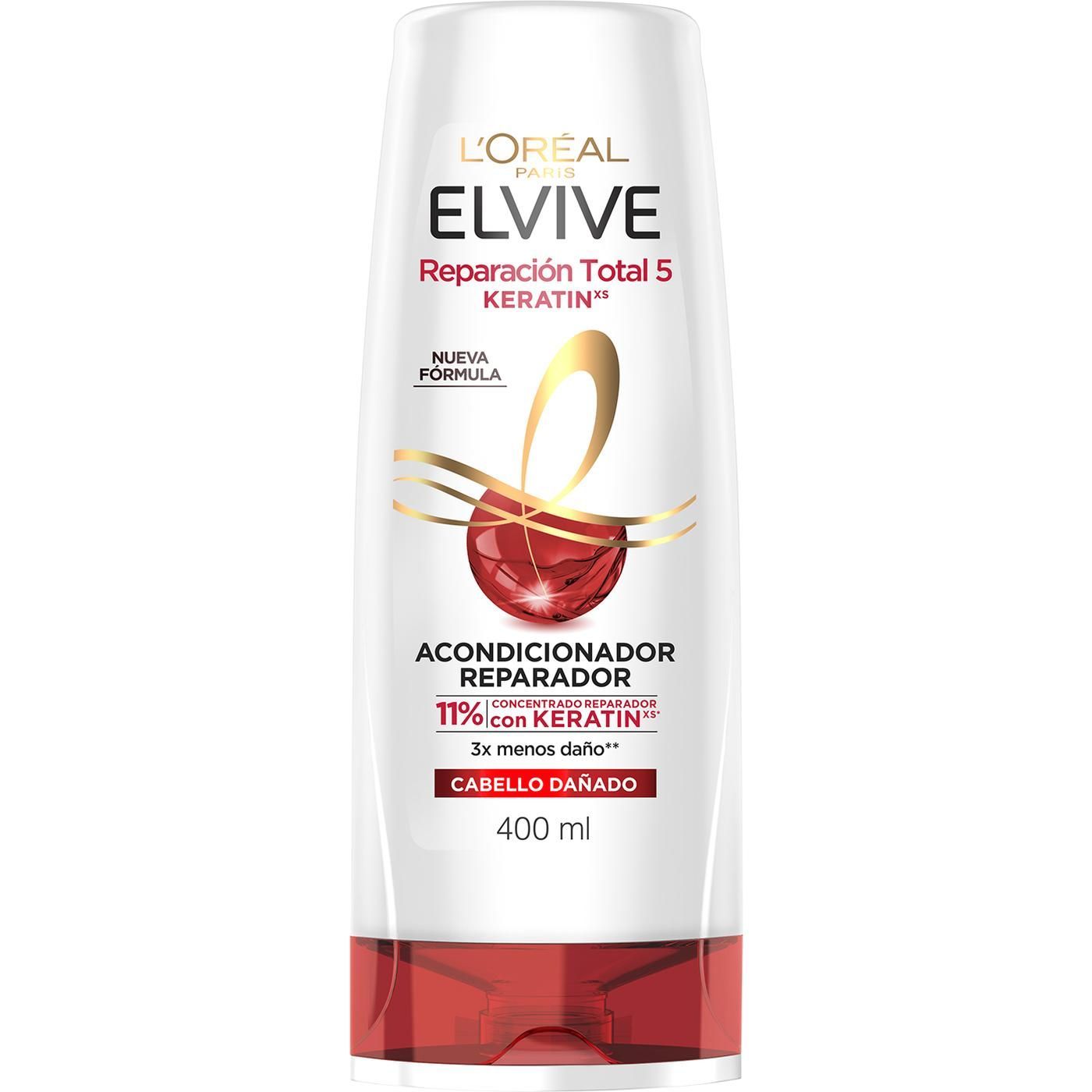 Acondicionador Reparacion total5 Keratin Elvive L'Oréal Paris 400 ml
