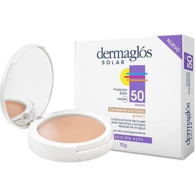 Polvo Compacto Dermaglos Solar fps 50 Tono 1 10 g