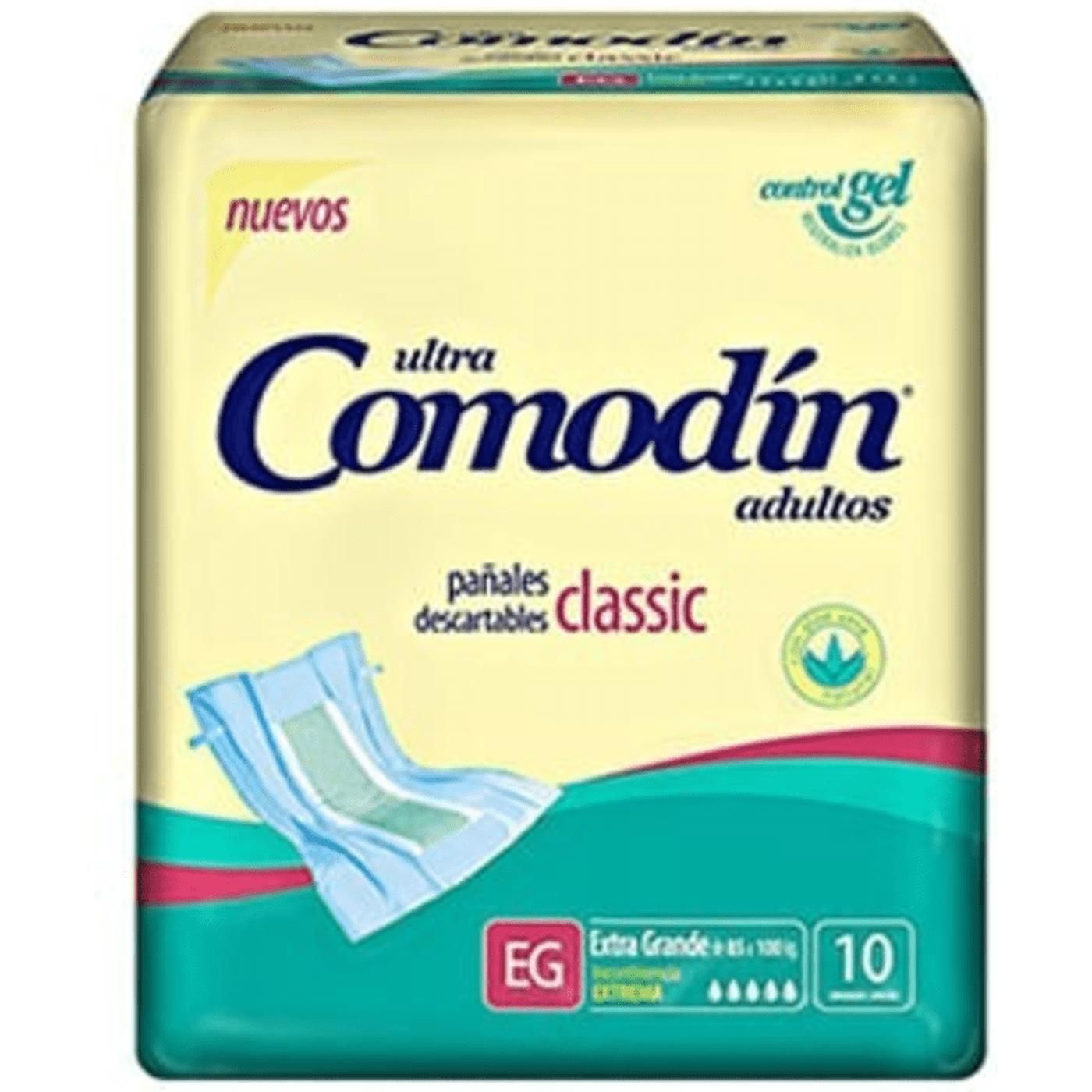 Pañal Comodin Adulto Clásico Recto Xg 10 Unidades
